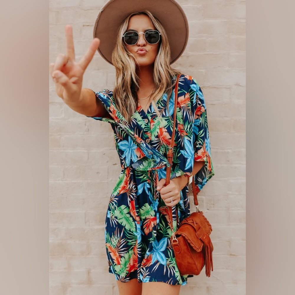 🆕 NWT! Beachsissi Button Drawstring Waisted Dress - Size S
